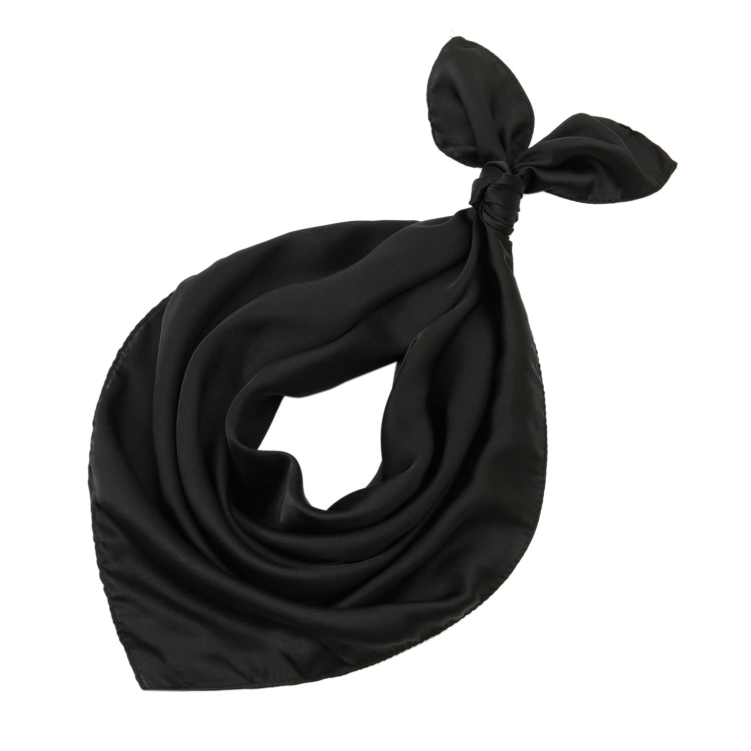 RIIQIICHY Womens Head Hair Scarf Black Like Satin Silk Scarf Sleeping Hair Wrapping Night 27.5"