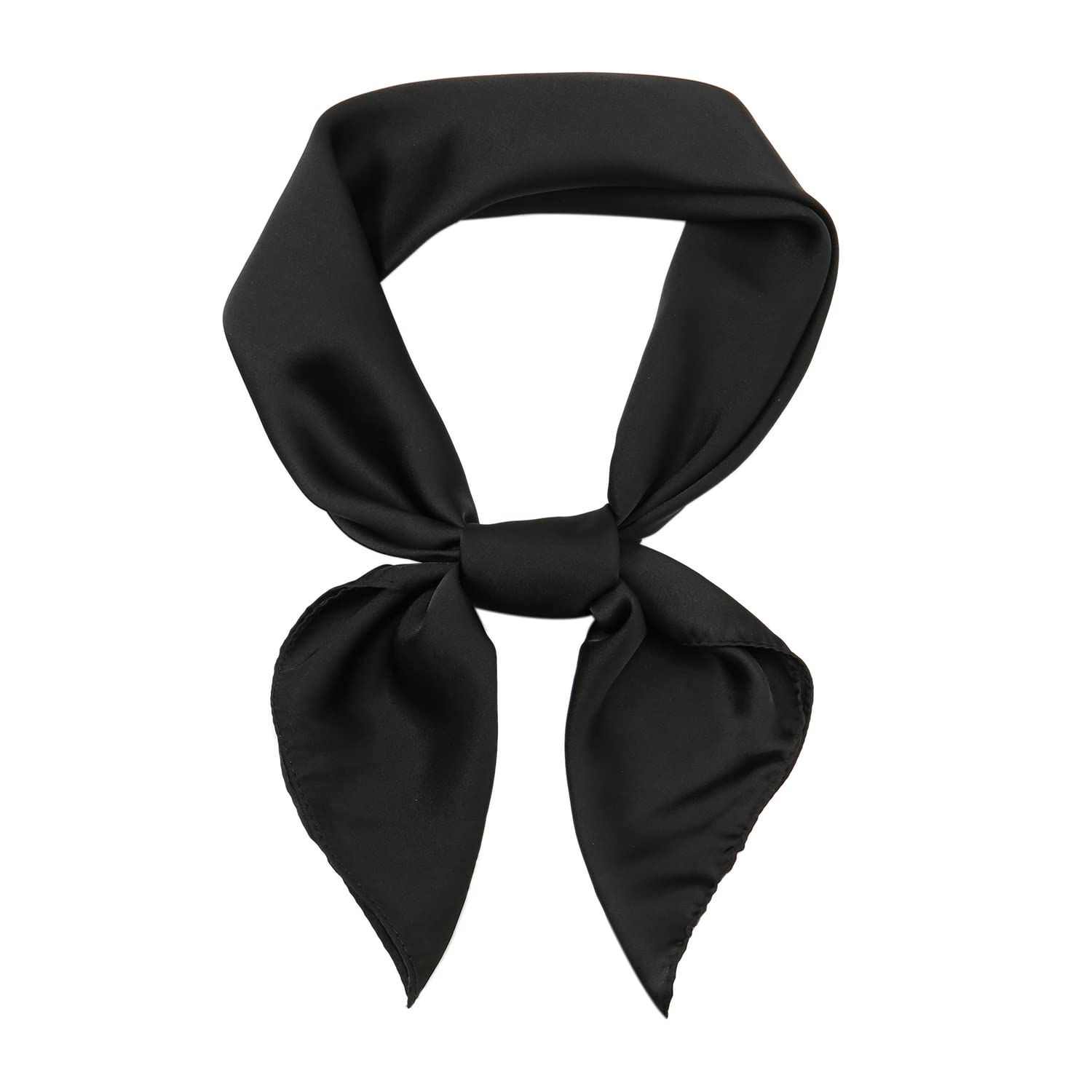 RIIQIICHY Womens Head Hair Scarf Black Like Satin Silk Scarf Sleeping Hair Wrapping Night 27.5"