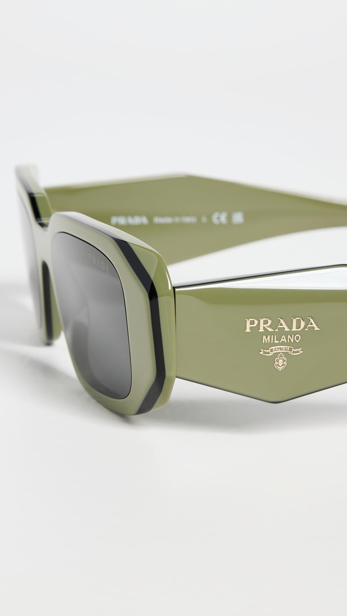 Prada Women's PR 17WS - 13N5S0 Sunglasses Sage/Black W/Dark Grey 49mm