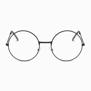 SOHUPAC Classic Round Glasses Retro Circle Eyeglasses Clear Lens Metal Frame Accessories Non-Prescription For Men Women (Black)