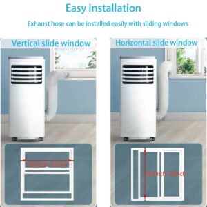 Coolaihan Portable Air Conditioner Window Vent Kit with 5.9” Exhaust Hose Universal Window Seal for AC Unit, AC Window Kit with Coupler for Sliding Horizontal or Vertical Windows