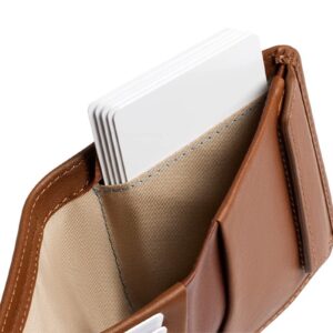 Bellroy Coin Wallet (Slim Coin Wallet, Bifold Leather Design, Holds 4-8 Cards, Magnetic Closure Coin Pouch) - Hazelnut