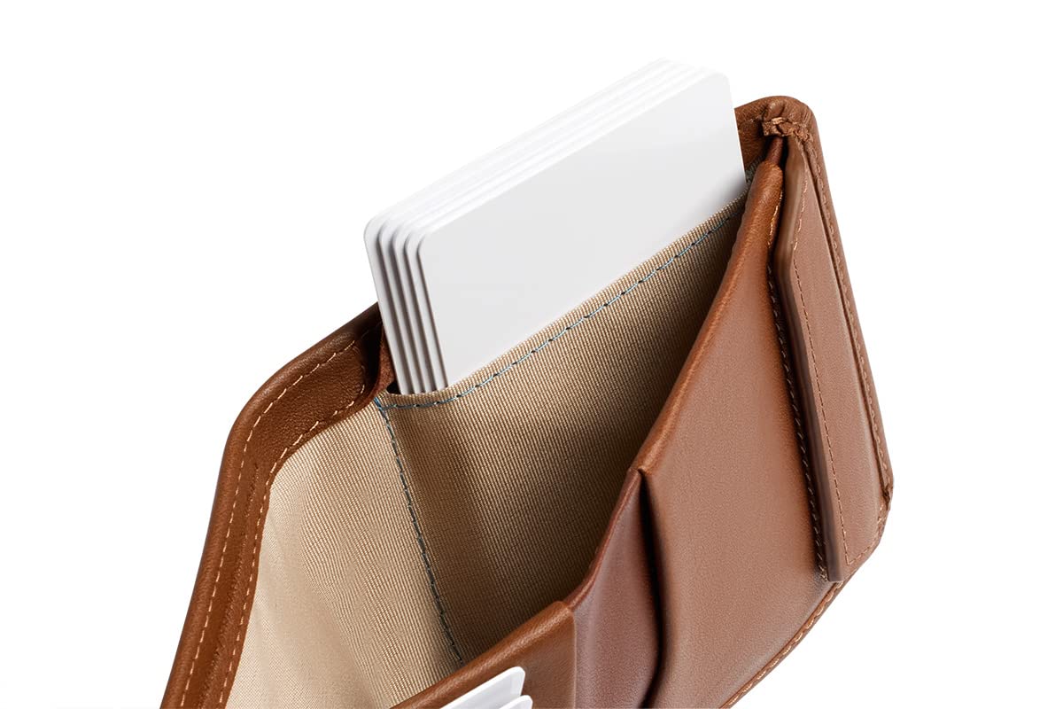 Bellroy Coin Wallet (Slim Coin Wallet, Bifold Leather Design, Holds 4-8 Cards, Magnetic Closure Coin Pouch) - Hazelnut