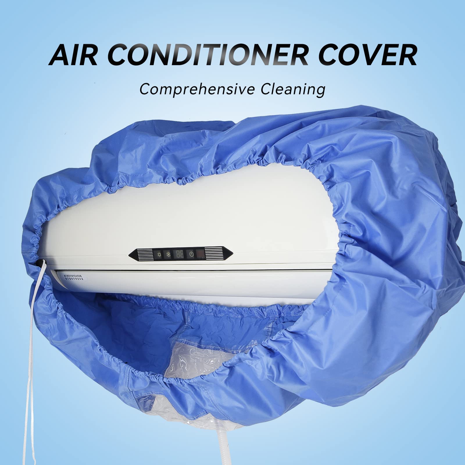 FavorCOOL Split Air Conditioning Cleaning Waterproof Cover Bag, AC Unit Dust Washing Clean Cover Kit with 9ft Water Pipe Wall Mounted Air Conditioning Protector Service Bag Fits 9000 to 18000BTU