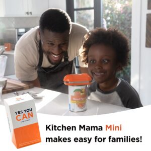 Kitchen Mama Mini Electric Can Opener Smooth Edge: Open Cans with A Simple Press of Button - Ultra-Compact, Mini-Sized Space Saver, Portable, Hands Free, Food-Safe, Battery Operated (Orange)