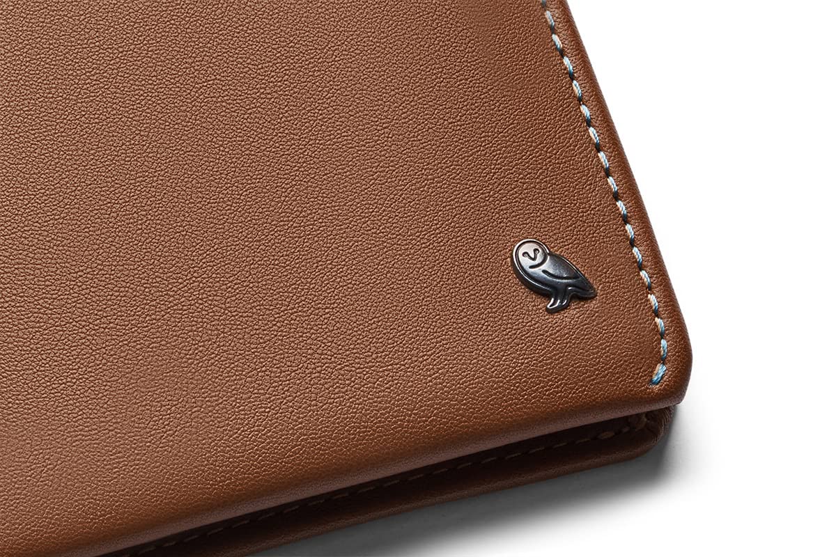 Bellroy Coin Wallet (Slim Coin Wallet, Bifold Leather Design, Holds 4-8 Cards, Magnetic Closure Coin Pouch) - Hazelnut