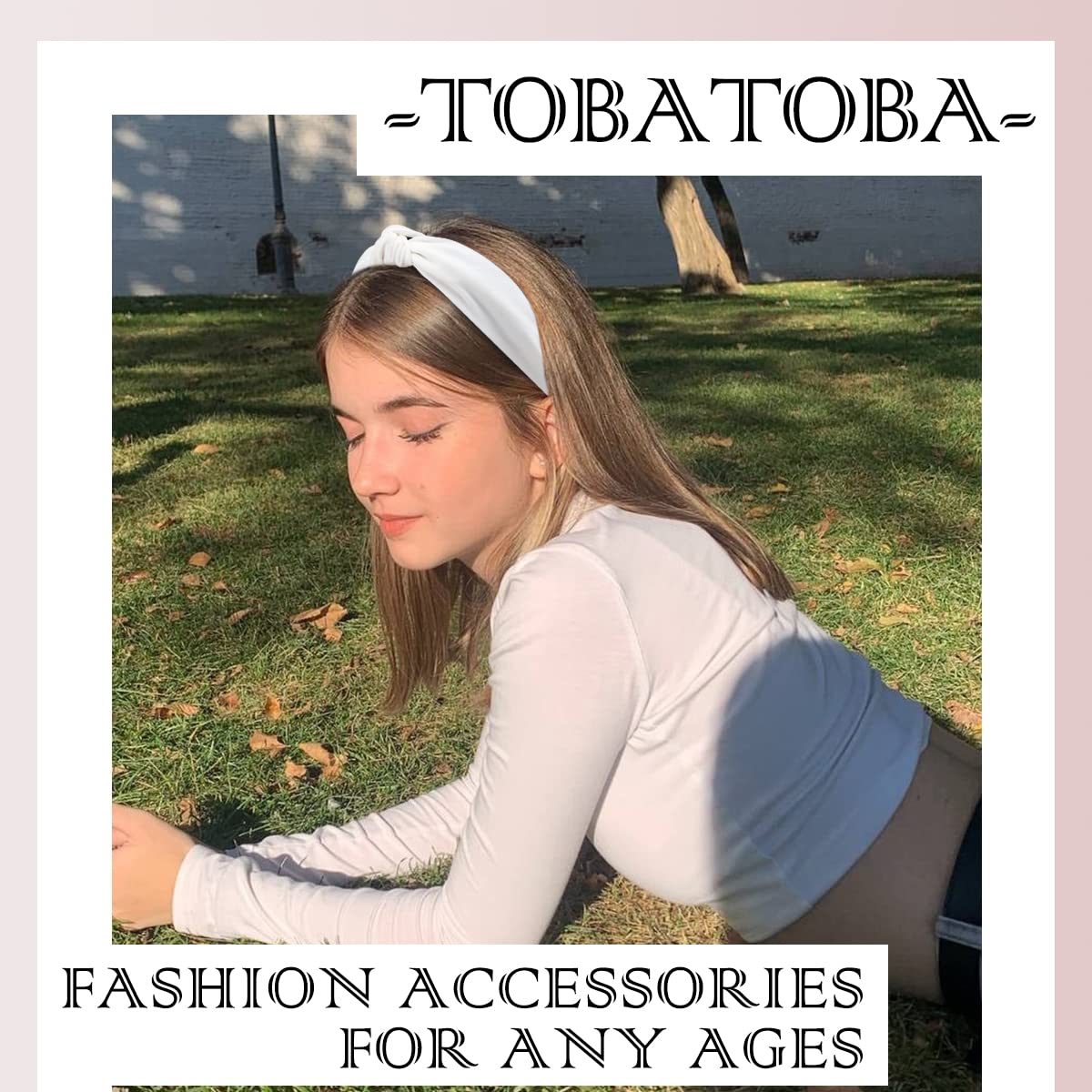 TOBATOBA Hairband, 6 Pack Satin Headbands Neutral Headbands for Women, Fashion Cute Knot Headband Womens Knotted Headbands No Slip, Hair Accessories for Women Girls