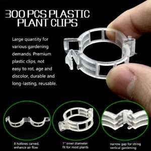 Piteno® 300Pcs Tomato Clips, Plastic Trellis Clips, Plant Support Clips, Grape Vine Tomato Vine Vegetables Plants Garden Support Clips to Grow Upright Makes Plants Healthier