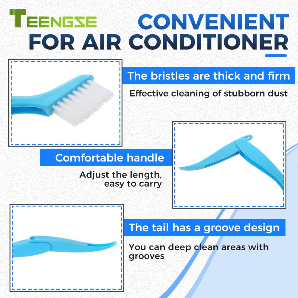 TEENGSE 7PCS Air Conditioning Brush Set, FCR6 Fin Comb Tool, Radiator Condenser Fin Comb, Stainless Steel Air Conditioner Condenser Fin Comb for Cleaning AC Evaporator Radiator Refrigerator