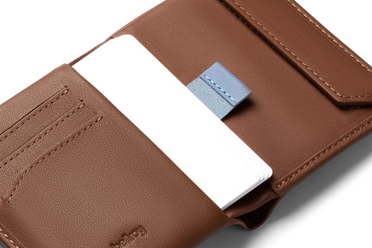 Bellroy Coin Wallet (Slim Coin Wallet, Bifold Leather Design, Holds 4-8 Cards, Magnetic Closure Coin Pouch) - Hazelnut