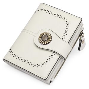 SENDEFN Small Wallets for Woman RFID Blocking Leather Bifold Credit Card Holder Purse with ID Window