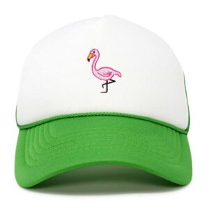 dalix embroidered flamingo trucker cap hat women in kelly white