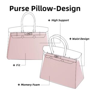 DGAZ Purse Pillow Shaper Insert,Luxury Handbag Tote Shapers, Memory Foam- Fits Birkin 25/30/35/40 Bag (Pink, BK25)