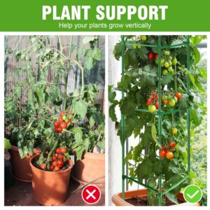 Doksving 3 Packs Tomato Cage 4ft Plant Support Garden Stake,Tomato Garden Cages for Plants, Vegetables, and Climbing Vines with Twist Tie