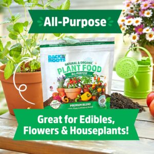 Back to the Roots Organic All-Purpose Plant Food (5 lb. Value Size), Premium Blend, Safe & Sustainable Vegan Formulation Made with Kelp and Alfaalfa Meal, Mycorrhize, and Rock Phosphate Minerals