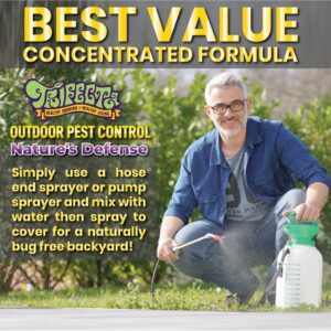 Trifecta Natural Outdoor Pest Control Spray: Mosquito Repellent Outdoor Patio, Lawns, Backyard, Kills Fleas, Spider, Ants, Pet Friendly Tick Yard Spray (Nature's Defense: Concentrate 10,000ft²)