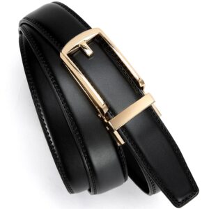 CR Belt for Women - Black Belt with Gold Buckle Women - 1.25" Adjustable Ladies Ratchet Belts