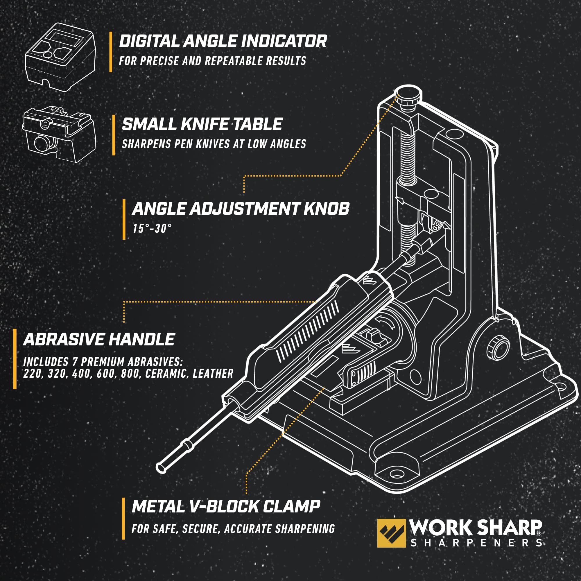 Work Sharp Professional Precision Adjust Knife Sharpener Tool, complete angle adjustable knife sharpening system