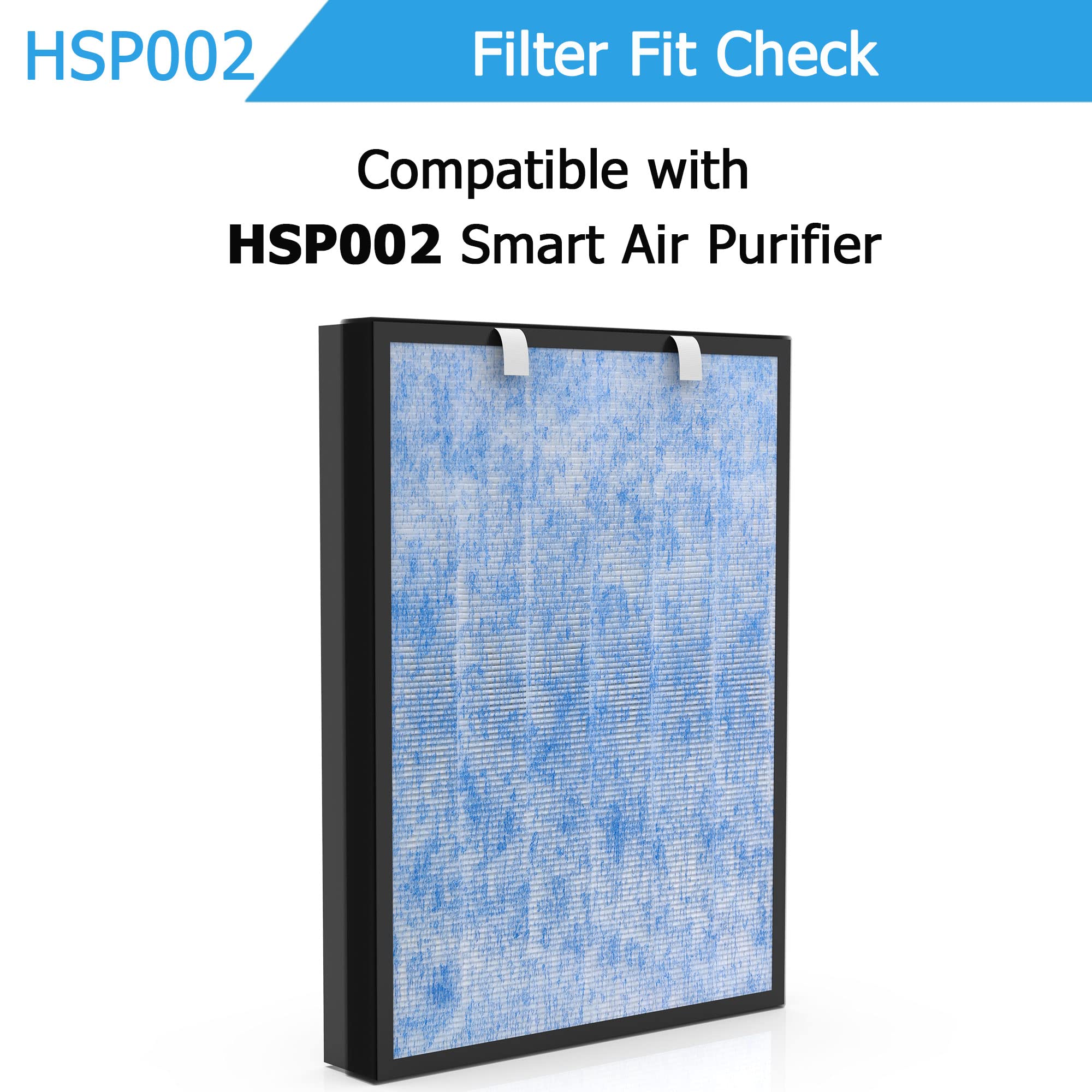 Vegebe 2-Pack Replacement Filter, Compatible with HATHASPACE® HSP002 Smart True 2.0 Air Purifier