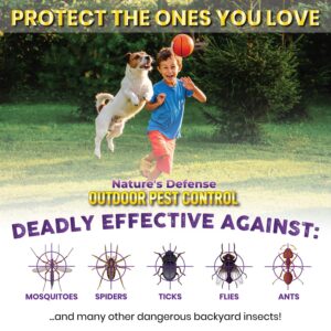 Trifecta Natural Outdoor Pest Control Spray: Mosquito Repellent Outdoor Patio, Lawns, Backyard, Kills Fleas, Spider, Ants, Pet Friendly Tick Yard Spray (Nature's Defense: Concentrate 10,000ft²)