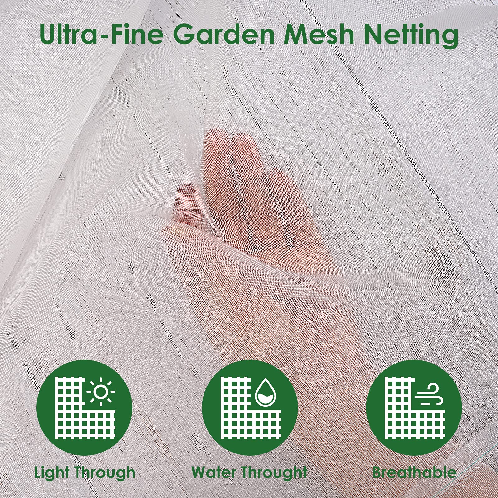 Garden Mesh Netting for Plants-10X33 FT Insect Netting for Garden,Garden Cover,Garden Bug Netting,Berry Netting,Garden Fabric Plant Cover