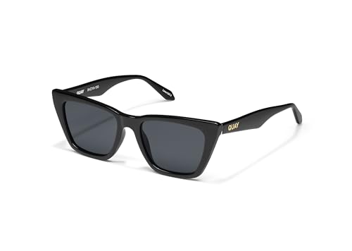 Quay - Womens Sunglasses, Polarized Cat Eye Lenses with UV Protection (Call The Shots, Black)