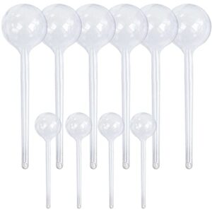 plant self watering stakes, 10pcs clear plant self-watering bulbs, flower plant automatic watering device, self watering planter insert garden waterer for plant indoor outdoor flower