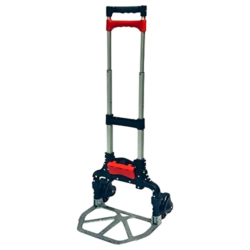 Magna Cart Stair Climbing 6-Wheel Folding Aluminum Hand Truck Dolly Cart with Tote Attachment Ideal for Moving Boxes, Groceries, Heavy Equipment, Red