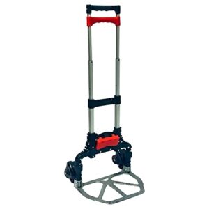 Magna Cart Stair Climbing 6-Wheel Folding Aluminum Hand Truck Dolly Cart with Tote Attachment Ideal for Moving Boxes, Groceries, Heavy Equipment, Red