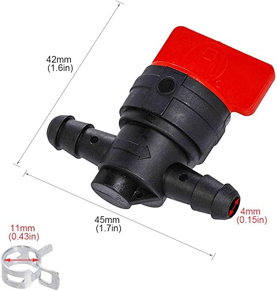 394358 fuel filter and 394358S 5098H 5098K Fuel Filter with 493960 494768 698183 1/4" Inline Gas Fuel Cut Off Shut Off Valve Fit With Lawn Mower Replacement（1pack)