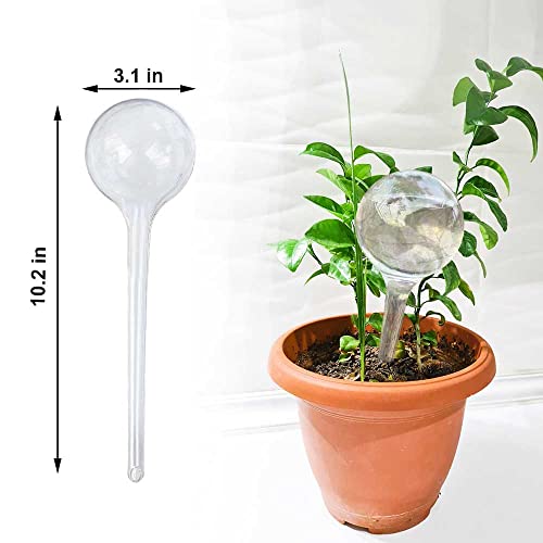 Plant Self Watering Stakes, 10pcs Clear Plant Self-Watering Bulbs, Flower Plant Automatic Watering Device, Self Watering Planter Insert Garden Waterer for Plant Indoor Outdoor Flower