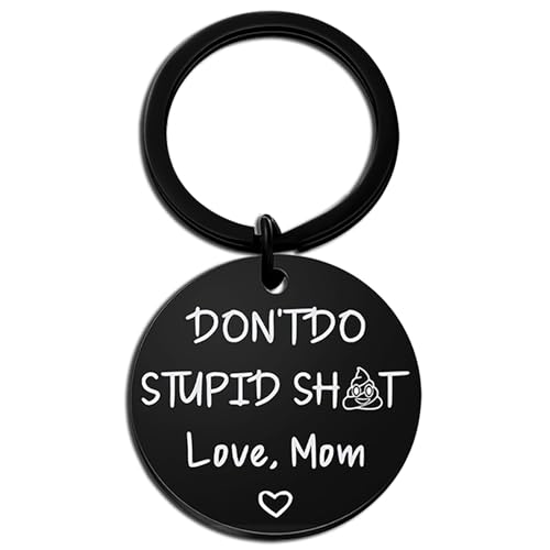 Aisity Funny Gifts for Teen Boys Girls for 18th Birthday Christmas Easter Gifts for Teens Teenagers Stocking Stuffers Don't Do Stupid Shit Key Chain for Teen Girl Trendy Cool Stuff