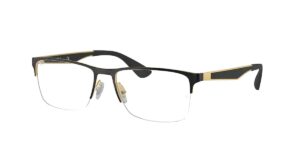 ray-ban rx6335 2890 54mm black on arista rectangular eyeglasses for men for women + bundle with designer iwear eyewear kit