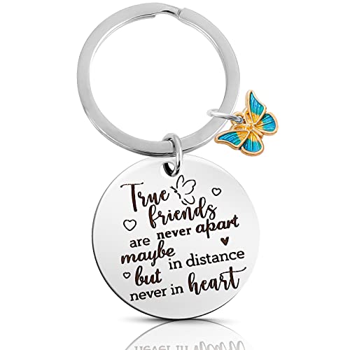 Ouligay True Friends Keychain Friendship Gifts for Women Best Friends Keychain Bff Long Distance Friendship Gifts Bestie Friends Leaving Apart Going Away Gift for Women Birthday Christmas