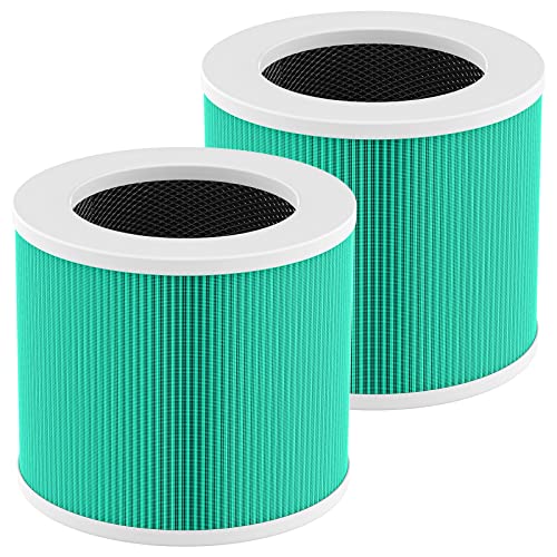 2 Pack HY1800 True H13 HEPA Replacement Filter Compatible with CHIVALZ/MORENTO/Loytio/Honeyuan/AYAFATO/IOIOW HY1800 Air Purifier, 3-in-1 Filtration System, H13 True HEPA HY1800 Replacement Filter