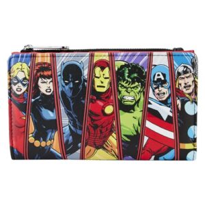 loungefly avengers 60th glow in the dark anniversary wallet, amazon exclusive