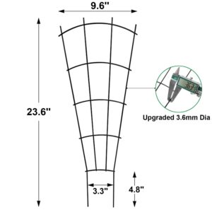 Mklsit 4 Pack 23'' Plant Trellis for Potted Climbing Plants Indoor, Outdoor Metal Garden Trellis for Climbing Plants Houseplants Flowers Vine Ivy, Fan Shape, Black