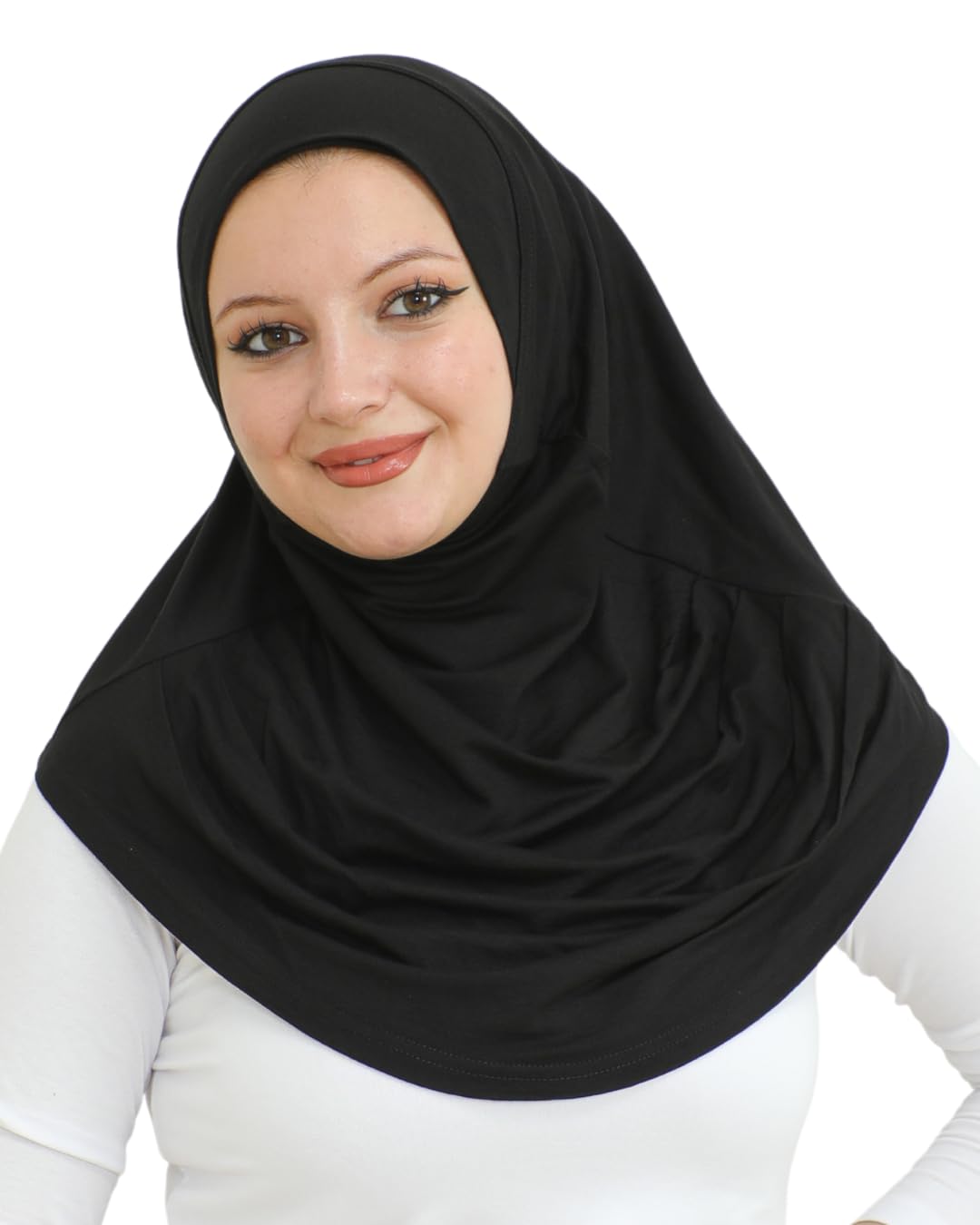 Prien Plain Ready To Wear Hijab for Women, Muslim Instant Turbans, Soft Jersey Scarf, Islamic Clothes, Long Hijabs, Abaya (Black)