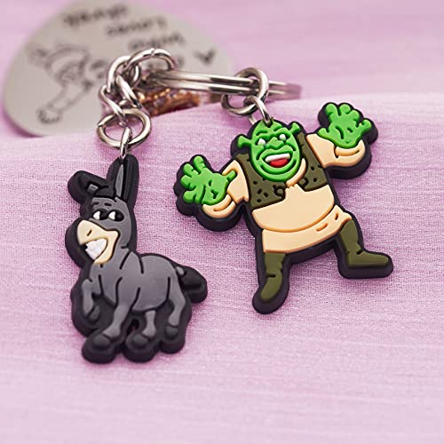 Shrek Merch Keychain Gifts For Women BFF Teen Girls Daughter Shrek Merchandise Heart Keychains