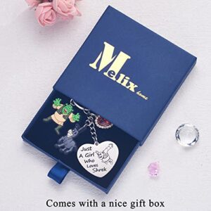 Shrek Merch Keychain Gifts For Women BFF Teen Girls Daughter Shrek Merchandise Heart Keychains