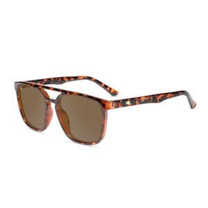 knockaround brightsides polarized sunglasses for women & men - impact resistant lenses & full uv400 protection, glossy tortoise shell/amber