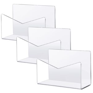 maitys 3 pcs acrylic mail organizer countertop 6 x 2.5 x 4 inches clear mail postcard holder letter mail sorter organizer postcard stand greeting card display rack document envelope home school office