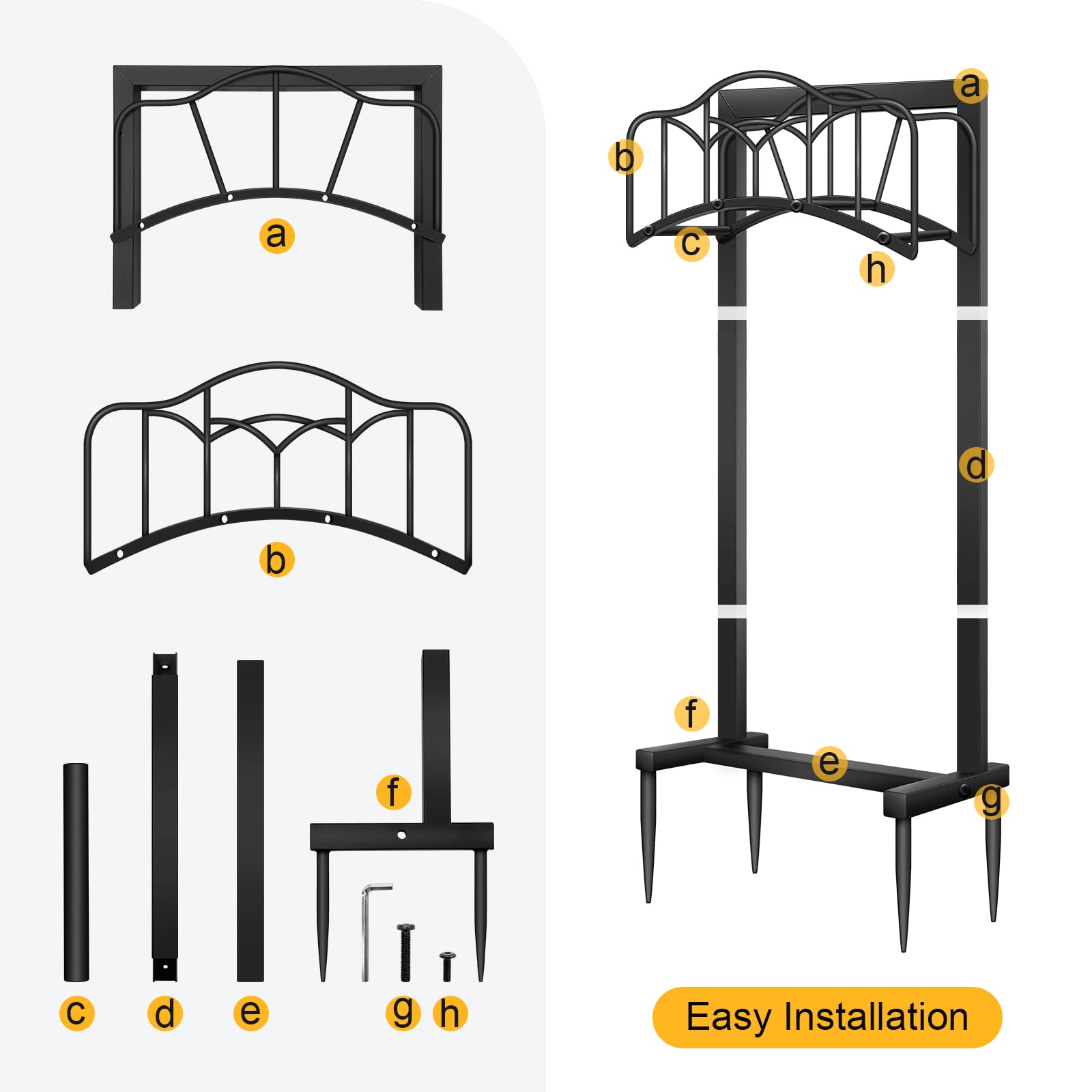 Shomextol Garden Hose Holder -Upgraded Hose Holder Holds 100-feet Hose,Freestanding Heavy Duty Hose Hanger,Sturdy Hose Stand and Hose Storage Rack for Lawn & Yard,Black