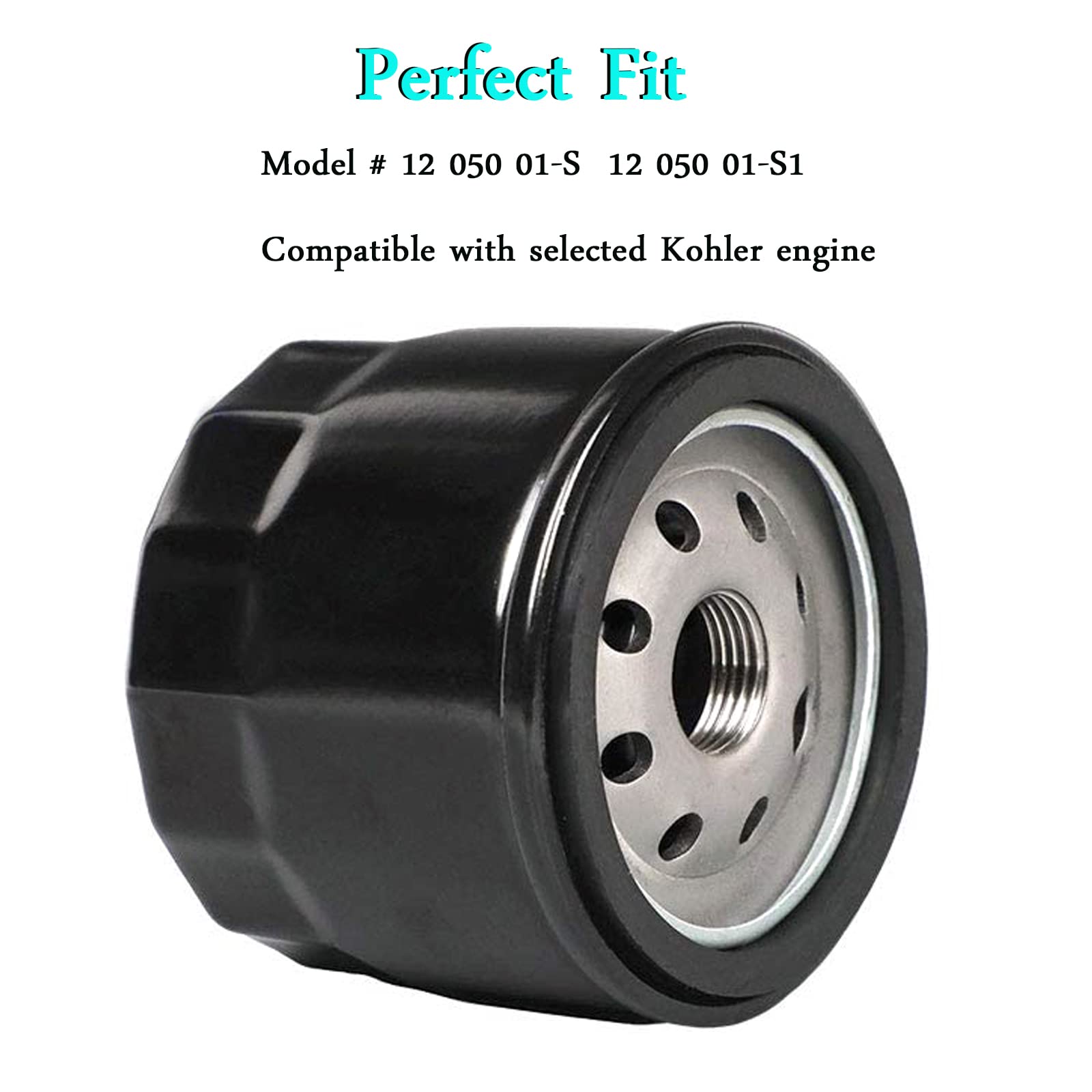 12 050 01-S Oil Filter Replacement Fits Kohler,Troy Bilt, Toro, Gravely Engine Lawn Mower,Part No.#12 050 01-S1, KH-12-050-01, 12-050-08, KH-12-050-08 (2 Pack)