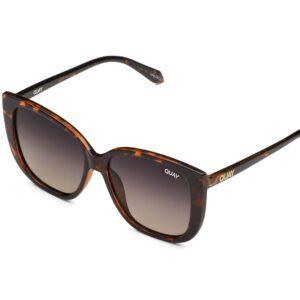 Quay - Womens Sunglasses, Polarized Square Lenses with UV Protection, Oversized Sunglasses (Ever After, Tortoise)