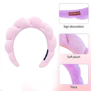 Blithetree Skincare Headband Spa Headband for Washing Face, Soft Preppy Makeup Headband for Face Washing, Skin Care Face Wash Headband Makeup Headbands for Women (Pink)