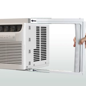 Flehomo Window Air Conditioner Side Panels with Frame, Adjustable Insulation AC Side Panel for 5,000 BTU Window AC Unit, Frame Included