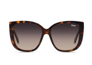 quay - womens sunglasses, polarized square lenses with uv protection, oversized sunglasses (ever after, tortoise)