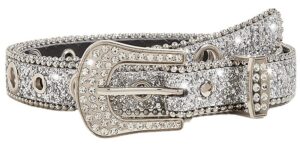 ovoy womens rhinestones studded belts bling big diamond cowgirl cowboy waist belt for jeans dresses fit for 27"-39"