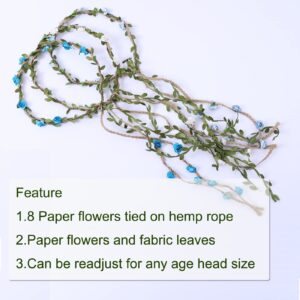 HOPEANT 5PCS Multicolor Flower Crown Floral Wreath Headbands Garland Headbands